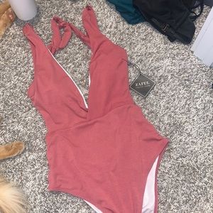 Mauve one piece swimsuit